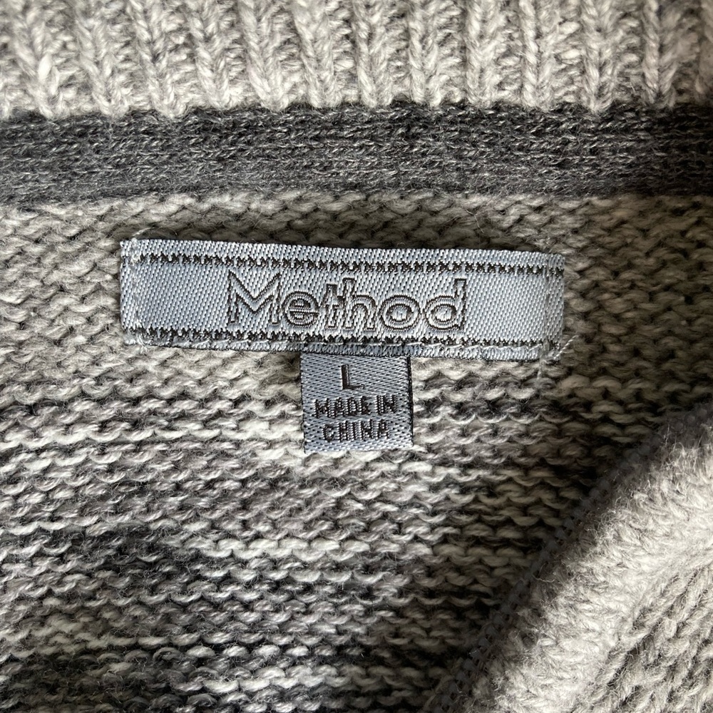 Method Brand Men's Grey Long Sleeve 1/4 Zip Mock Neck Sweater Size Large - Picture 5 of 11